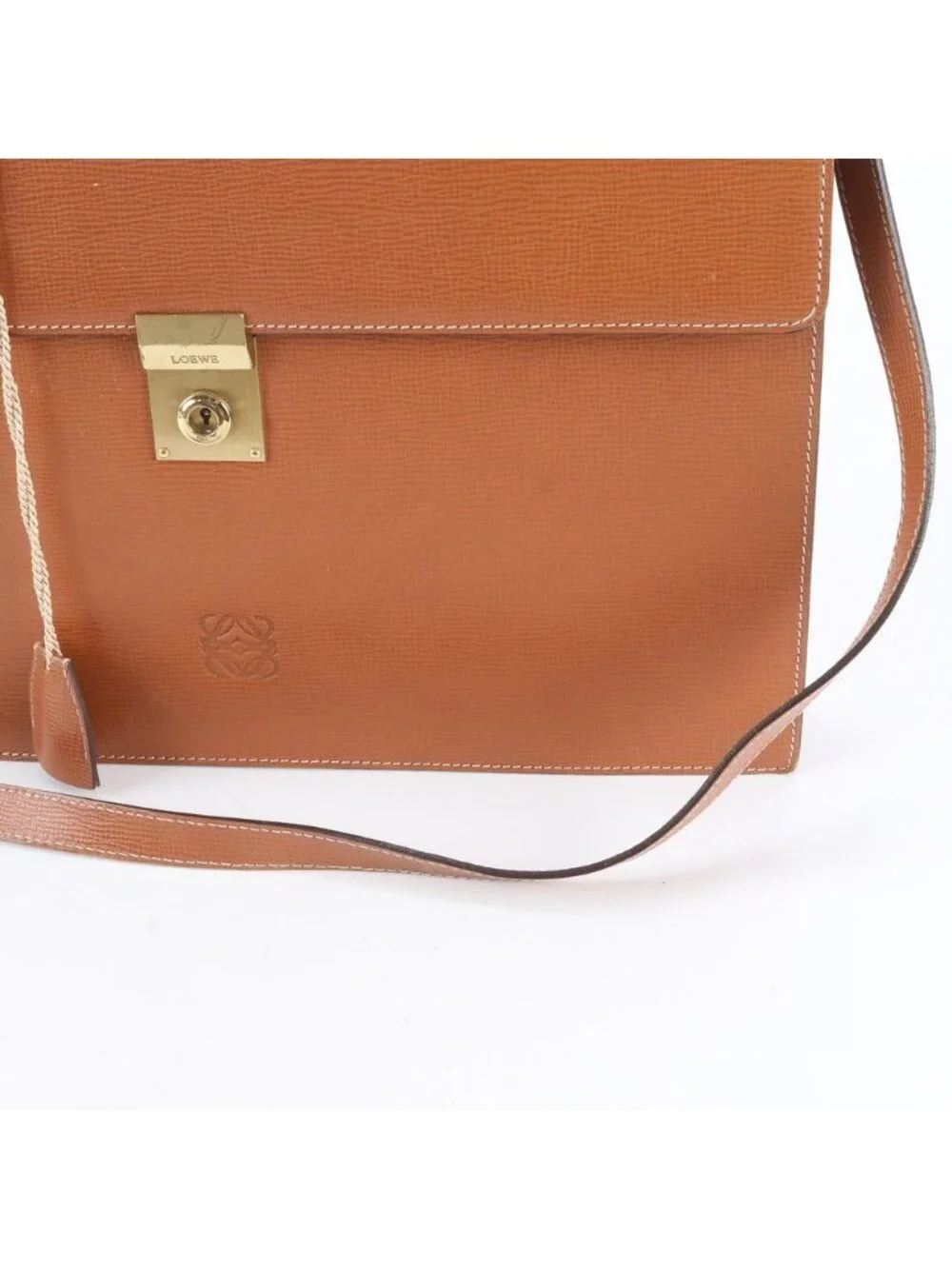 Loewe Anagram Leather 2-Way Business Shoulder Document Briefcase Tote